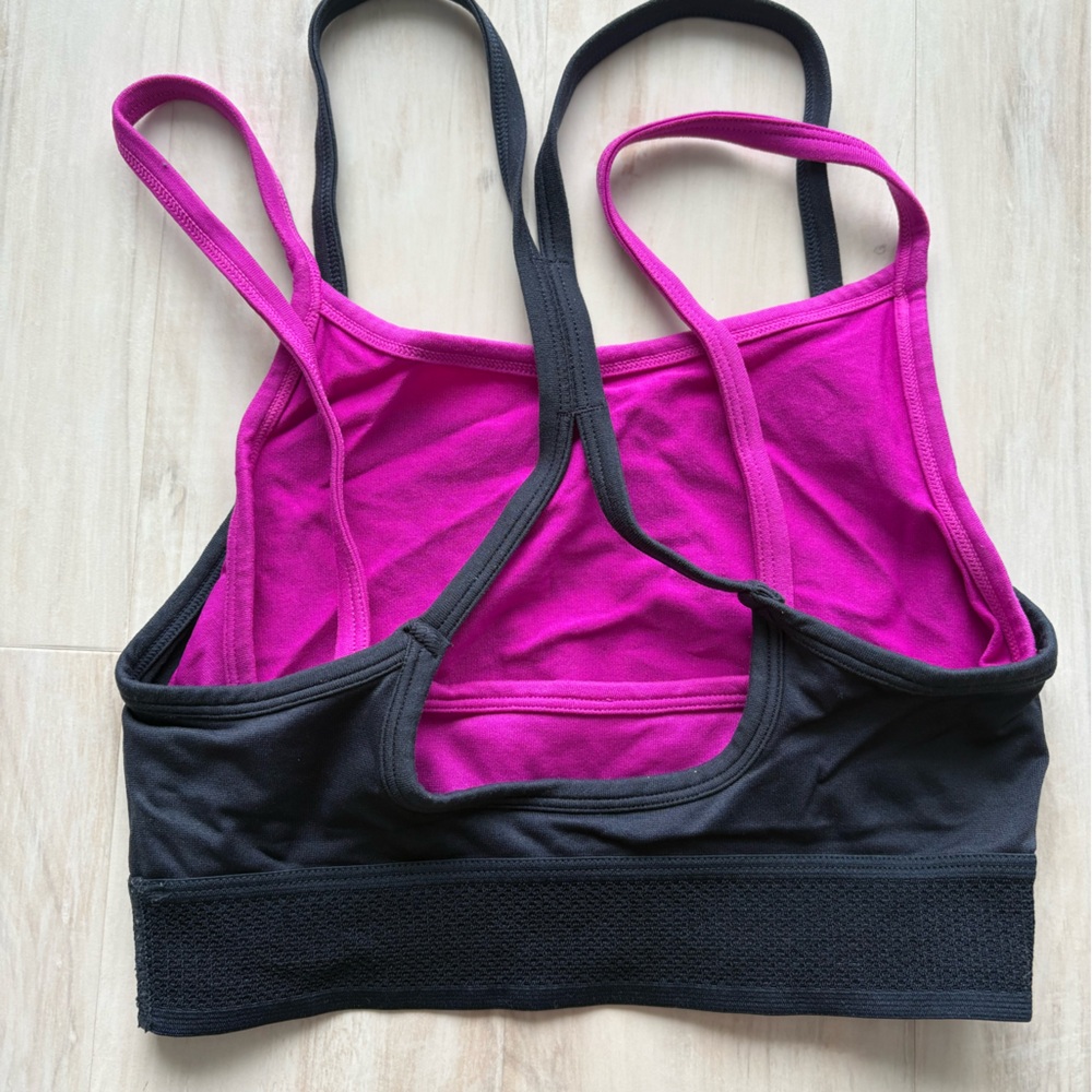 Fabletics Women's navy and magenta Sports Bra - Picture 2 of 2
